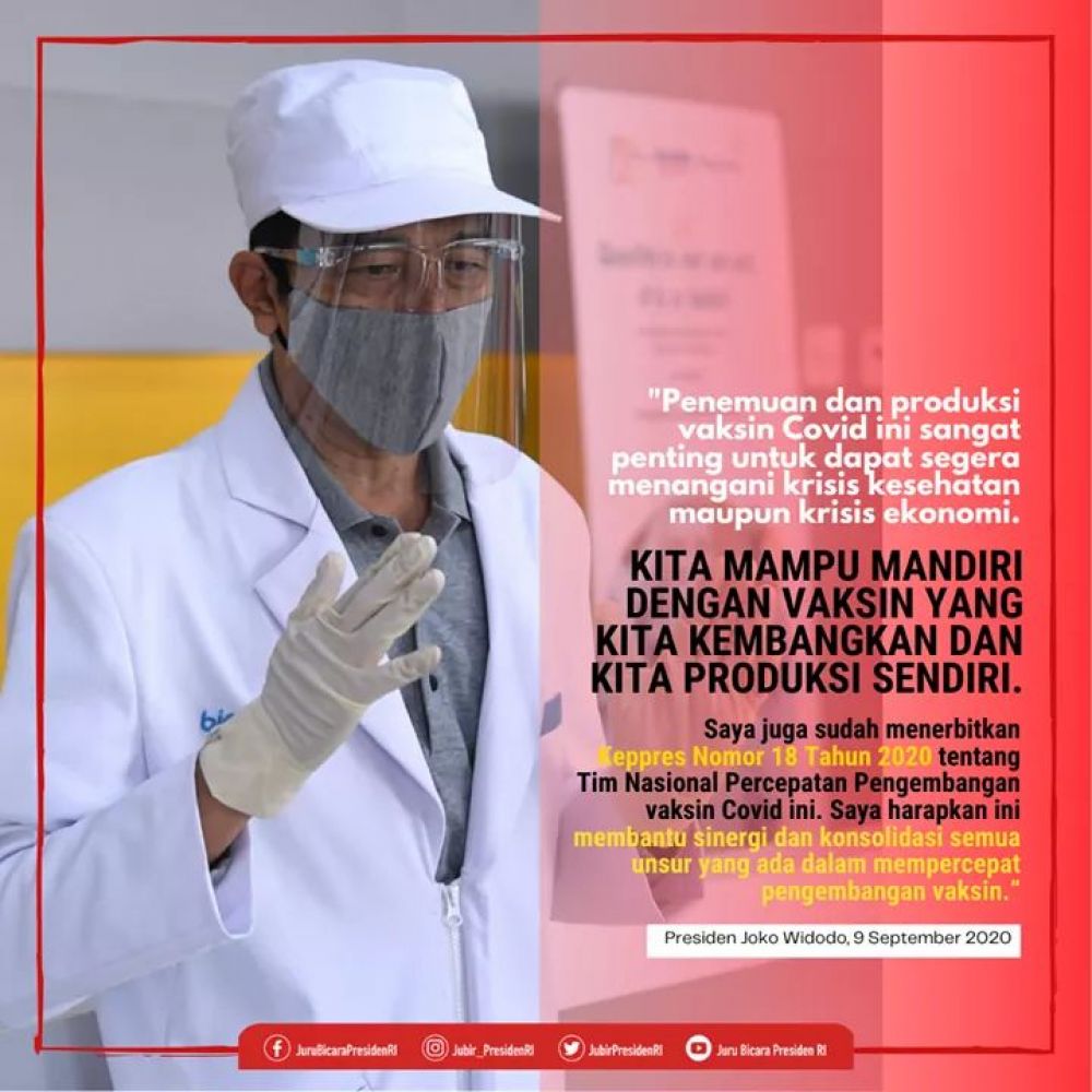 Tim vaksin Merah Putih,ditemui Jokowi di istana kepresidenan Bogor