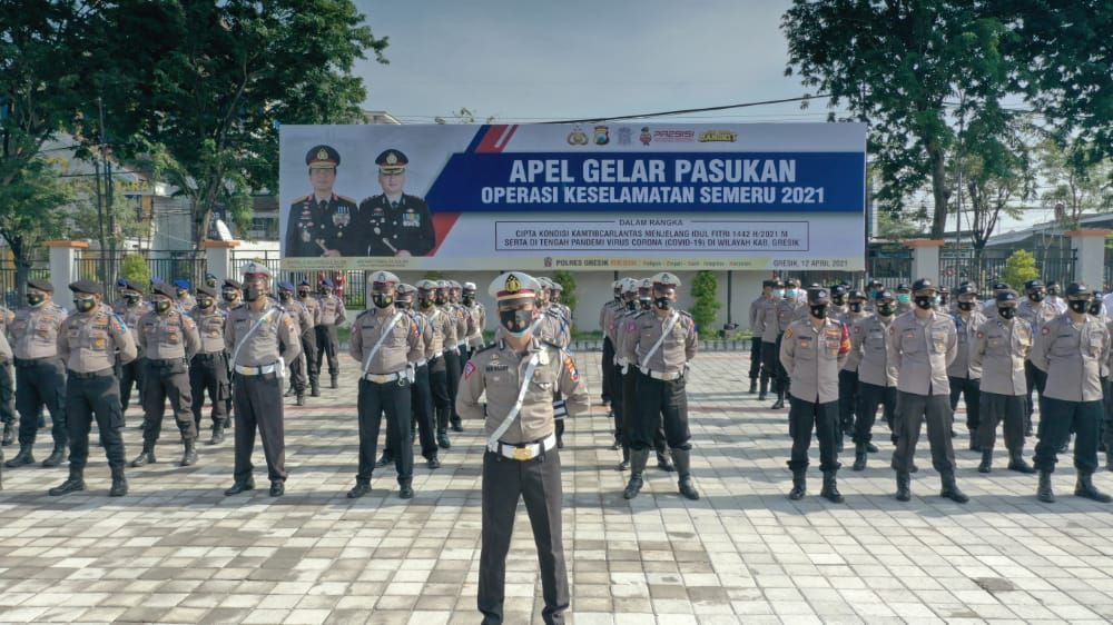 Sukseskan Ops Semeru 2021, Polres Gresik Gelar Apel Pasukan