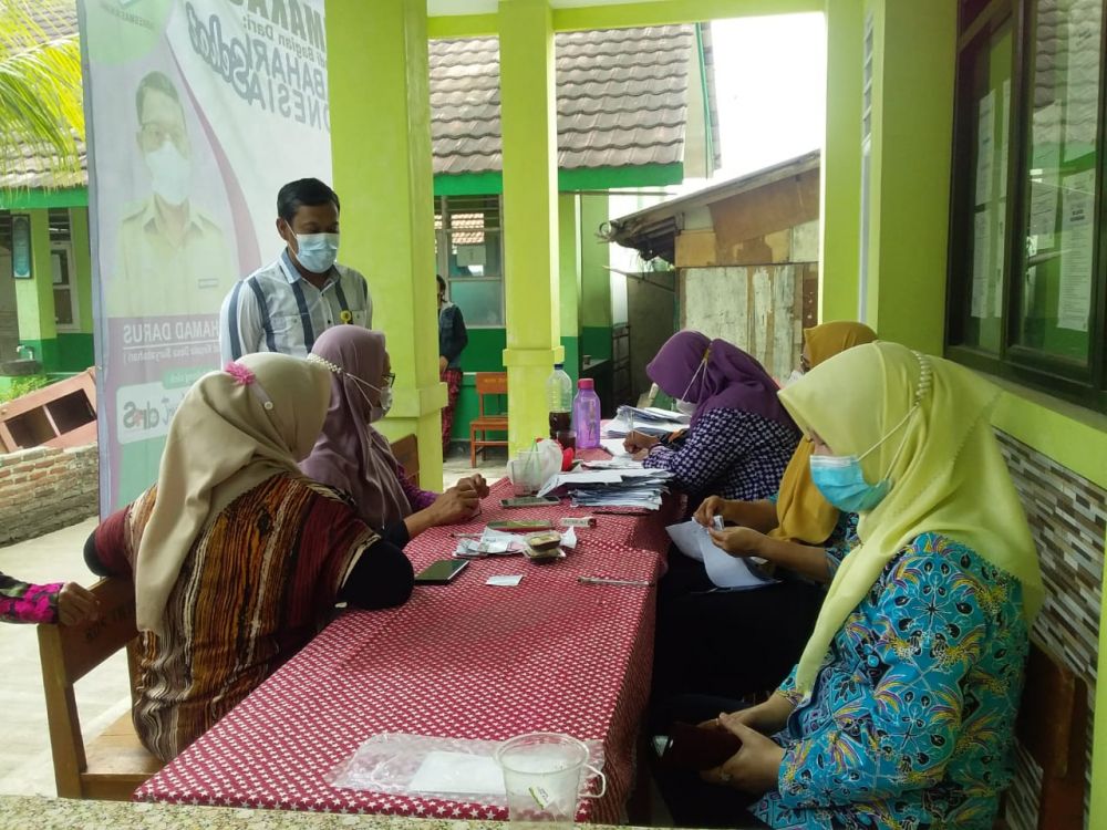 Cegah Penyebaran Covid-19, Pemdes Surya Bahari Gelar Vaksinasi Tahap 2
