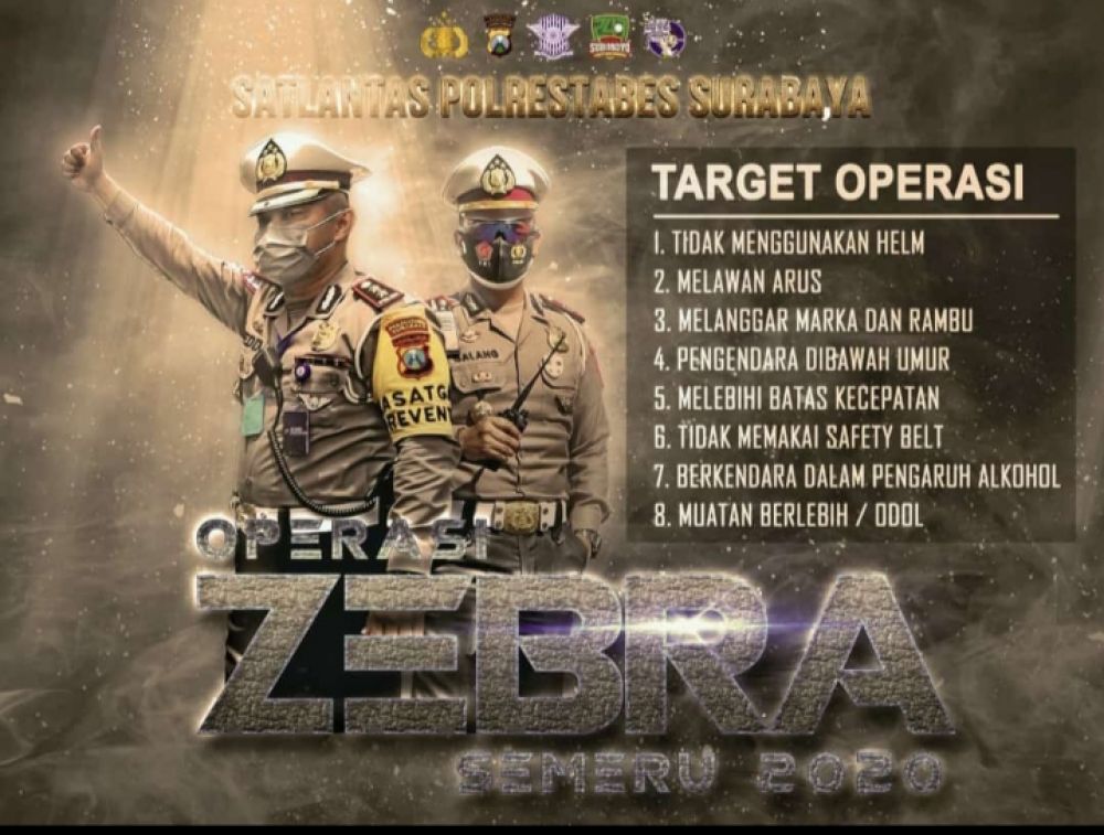 Operasi Zebra 2020,Akan Digelar Mulai 26Oktober-08November2020