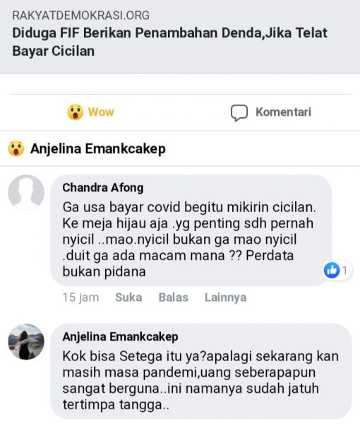 Sudah Jatuh Tertimpa Tangga,Ada Tambahan Biaya Penagihan Di FIF