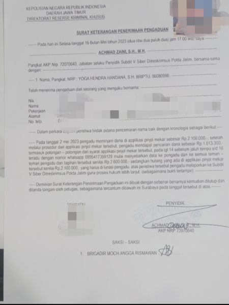 Belum Telat Tanggal Data Disebar, Debitur Laporkan 'Mekar' Ke Polisi
