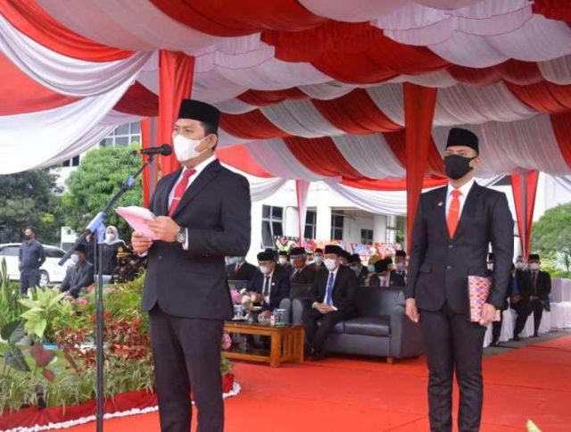 Pemkab Oku Selatan,Gelar Upacara Hari Jadi Ke-17 Tahun 2021